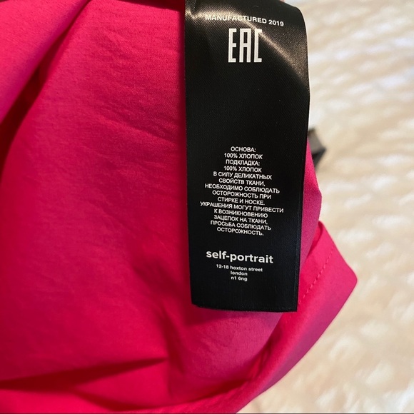 SELF-PORTRAIT One Shoulder Top Fuchsia - Picture 11 of 13